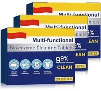 Multi-Functional Bio-Enzyme Cleaning Tablets | Multifunctional Cleaning Agent | Kitchen All-Purpose Cleaning Powder, Household Cleaner For Clothes, Cooktops (3Box)