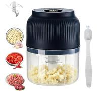 Multi-Functional Electric Food Chopper, Small Blenders for Kitchen, Electric Garlic Chopper, 304 Stainless Steel with USB Rechargeable for Nuts Ginger Onion Fruit Meat (blue)