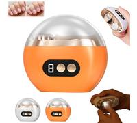 Multi-functional Electric Nail Trimmer, 3-in-1 Automatic Fingernail Trimmer, 3 Speed Adjustable with Polishing with Night Light & Nail Scraps Storage, Safety Trimmer for Seniors Adults (Orange)