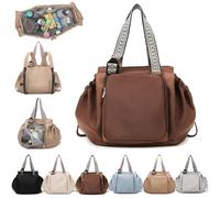 Multi-Functional Large-Capacity Tote Backpack for Travel & Mommy & Daily Use, 2 in 1 Versatile Cradle Backpack Diaper Bag for Women Mom Outdoor, Convertible Lightweight with Multiple Pockets(Marron)