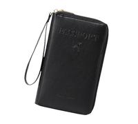 Multi-Functional RFID Passport Wallet, Anti-Theft Travel Wallet for Women & Men, RFID Blocking Protective Card Holder Cover for Family Travel, Passport Case (Black)