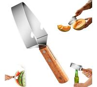 Multi-Functional Triangle Watermelon Slicer Cutter Tool,Coupe-Pastèque en Acier Inoxydable, Manche en Bois Ergonomique (A)
