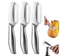 Multi-functional Vegetable Peeler for Kitchen, Multifunctional Vegetable and Fruit Peeler with Ultra-Sharp Stainless Steel Blade & Ergonomic Wood Handle (Stainless steel handle*3)