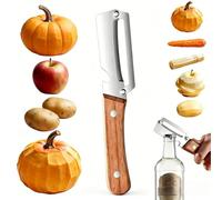 Multi-Functional Vegetable Peeler for Kitchen - Stainless Steel Blade, Wooden Handle with Bottle Opener, Reduces Waste (1pcs)