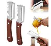Multi-Functional Vegetable Peeler for Kitchen, Ultra-Sharp Stainless Steel Blade with Wooden Handle and Bottle Opener, For Vegetables or Fruits that Need to Be Peeled (Set-2)