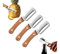 Multi Functional Vegetable Peeler with Wooden Handle and Bottle Opener, Stainless Steel Smooth Blade Kitchen Tool for Fruit Potato Carrot Squash, Wide Surface Peeling Gadget