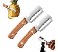 Multi Functional Vegetable Peeler with Wooden Handle and Bottle Opener, Stainless Steel Smooth Blade Kitchen Tool for Fruit Potato Carrot Squash, Wide Surface Peeling Gadget