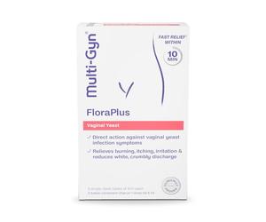 Multi-Gyn FloraPlus - Traite les symptômes du muguet - Cliniquement prouvé - Soulagement rapide en 10 minutes - Avec des prébiotiques et de l'acide lactique - 5 tubes à dose unique