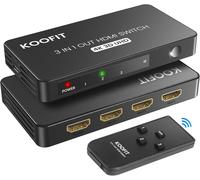 Multi HDMI, Multiprise Splitter Commutateur HDMI 4K Switch 3 Entrées 1 Sortie, Commutateur avec Télécommande Splitter Full HD 4K, Switch 3 Ports pour TV, PS5, Lecteur Blu-Ray, DVD, Xbox(Noir)