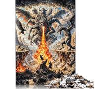 Multi-Headed Dragon Battle Puzzle 1000 Pieces Cadeau Unique Jeu Éducatif Challenge Toy À De Qualité Supérieure Peinture Art pour Adultes Et Enfants À Partir De 12 Ans 1000pcs (38x26cm)