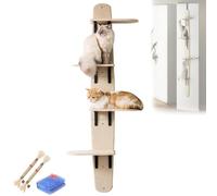 Multi Level Door Hanging Cat Shelves, Stable Cat Tower Door Hanger Climber, Vertical Space for Cats Over The Doors, 4-Levels Back of Doors Cats Perch Climbing Shelf for Jumping