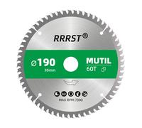 Multi Material Circular Saw Blade 190 x 30 mm,60 Teeth-for Aluminum,Copper,Non-Ferrous Metals,Wood,Laminate,Partition,Plywood,Plastic