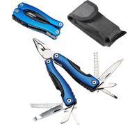 multi-outil 8 en 1 avec étui en nylon - Set d'outils robuste avec pinces, scies, tournevis, lime, décapsuleur, ouvre-boîte et couteauNoir/Bleu