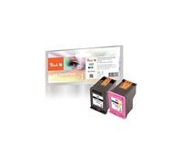 Peach Multi Pack H62 - Pack de 2 - noir, couleur (cyan, magenta, jaune) - compatible - remanufacturé - cartouche d'encre (alternative pour : HP 62) - pour HP ENVY 55XX, 56XX, 76XX; Officejet 200, 250, 57XX, 8040