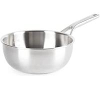 Multi-Ply Stainless Steel Casserole En Céramique Antiadhésive En Acier Inoxydable Sans Pfas, 22cm/3,1 Litres, Induction, Multi Clad, Silver