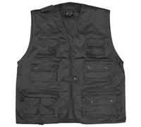 MULTI POCHE GILET DE PÊCHE CHASSE GILET POLYVALENT 14 POCHES NOIR S-4XL