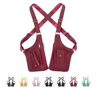 Multi-Pocket Anti-Theft Double Shoulder Bag, Doubles Shoulders Armpit Bag, Anti-Theft Double Shoulder Strap Tacticals (Wine Red)
