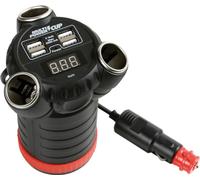Multi-Power Cup, 3 connecteurs allume-cigares + 4 USB et voltmètre, 12/24/36V