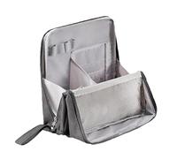 Multi-Purpose Doresty Makeup Bag, Doresty Standing Makeup Bag with Compartments - Portable, Large Capacity (Light Gray)