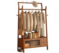 Multi Purpose Hall Tree avec Banc Rangement de Chaussures Bamboo Coat Rack Stand Entryway Organizer avec Crochets pour Le Bureau de Chambre à Coucher