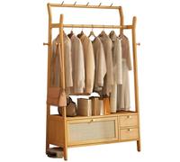 Multi Purpose Hall Tree avec Banc Rangement de Chaussures Bamboo Coat Rack Stand Entryway Organizer avec Crochets pour Le Bureau de Chambre à Coucher