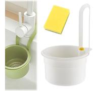 Multi Purpose Kitchen Sink Strainer, Kitchen Sink Food Waste Catcher, Faucet Hanging Strainer Basket, Multifunctional Drainage Baskets, Self-Cleaning Sinks Filter with Automatic Dumping(blanc)