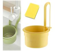 Multi Purpose Kitchen Sink Strainer, Kitchen Sink Food Waste Catcher, Faucet Hanging Strainer Basket, Multifunctional Drainage Baskets, Self-Cleaning Sinks Filter with Automatic Dumping(Yellow)