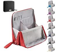 Multi-purpose Large Capacity Cloth Standing Makeup Bag, Waterproof Makeup Organizer with Compartments, Large Capacity(Red)