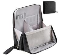 Multi-Purpose Large Capacity Oxford Cloth Standing Makeup Bag - Portable,Large Capacity,Oxford Vertical Fabric Woman Make-Up Bag for Travel Cosmetics Storage,Waterproof (Black)