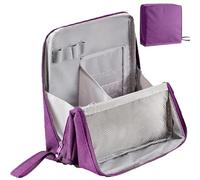 Multi-Purpose Large Capacity Oxford Cloth Standing Makeup Bag - Portable,Large Capacity,Oxford Vertical Fabric Woman Make-Up Bag for Travel Cosmetics Storage,Waterproof (Purple)