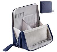 Multi-Purpose Large Capacity Oxford Cloth Standing Makeup Bag - Portable,Large Capacity,Oxford Vertical Fabric Woman Make-Up Bag for Travel Cosmetics Storage,Waterproof (Navy)