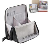 Multi-Purpose Large Capacity Oxford Cloth Standing Makeup Bag - Portable Lightweight Canvas Organizer with Multiple Compartments, Upright Design for Cosmetics & Stationery Storage (Black)