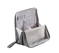 Multi-Purpose Large Capacity Oxford Cloth Standing Makeup Bag, Portable Stand-Up Vanity Case for Travel (Gray)