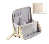 Multi-Purpose Large Capacity Oxford Cloth Standing Makeup Bag, Portable Stand-Up Vanity Case for Travel (Beige)