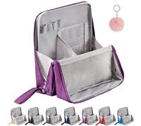 Multi-Purpose Large Capacity Oxford Cloth Standing Makeup Bag,Waterproof Makeup Organizer with Compartments,Large Capacity Makeup Travel Bag,Portable Toiletry Bag and Stationery Storage (Violet)
