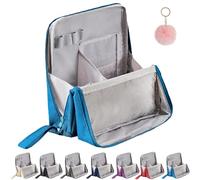 Multi-Purpose Large Capacity Oxford Cloth Standing Makeup Bag,Waterproof Makeup Organizer with Compartments,Large Capacity Makeup Travel Bag,Portable Toiletry Bag and Stationery Storage (Blue)