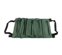 Multi Purpose Oxford Tissu Outil Roll Up Sac avec 5 Poches pour Plombiers Électriciens Charpentiers Artisans Armée Vert Noir