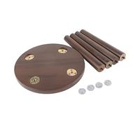 Multi Purpose Pine Wood Stool for mini, Children's seating DIY Furniture, Small Pew for Home Garden Use, Genuine Texture, Rounded Corners, Stable and Durably (Assembled round stool walnut color)