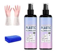 Multi-Purpose Plastic Yellowing Remover Spray, 100ml Powerful Plastic Yellowing Remover Restorer Kit, Heavy Duty Yellow Stain Cleaner, Fast-Acting Formula Restores Discolored White Surfaces (200ml)