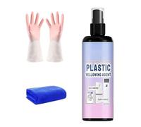 Multi-Purpose Plastic Yellowing Remover Spray, 100ml Powerful Plastic Yellowing Remover Restorer Kit, Heavy Duty Yellow Stain Cleaner, Fast-Acting Formula Restores Discolored White Surfaces (100ml)