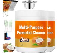 Multi-purpose Powerful Cleaner for Kitchen, Coconut Oil Cleaning Paste, Heavy Kitchen Duty Degreaser, All-Purpose Cleaner Removes Stains on Microwave Stove Top (2pcs)