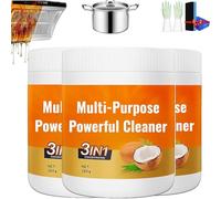 Multi-purpose Powerful Cleaner for Kitchen, Coconut Oil Cleaning Paste, Heavy Kitchen Duty Degreaser, All-Purpose Cleaner Removes Stains on Microwave Stove Top (3pcs)