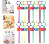Multi Purpose Sealer, Gripstick Bag Sealers, Reusable Zip Micro Detachable Sealing Cable Ties, Multipurpose Elastic Cord Organizer for Sealing Food Bags and Organizing Wires(18Pcs)