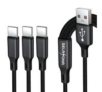 Multi Purpose USB Cable, 3 in 1 Universal Charging Cable, USB Type C Charging Cable Compatible with Tablets, Android Phones (4FT-1.25M) Black 125cm