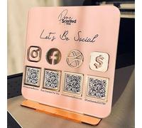 Multi QR Code Business Social Media Paiement Sign Instagram Facebook Zelle Venmo Cashapp Double QR Small PayPal Scan to Pay Plaque Pop Up Shop