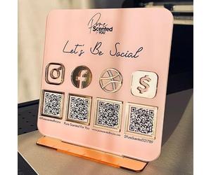 Multi Qr Code Business Social Media Sign Instagram Zelle Venmo Cashapp Icon Double QR Code Signes, Scan to Pay, CashApp PayPal, Plaque de paiement pour petites entreprises, Pop Up Shop