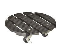 Wagner Chariot de plantes WPC Ø 29 x 7 cm – Anthracite, roulettes 2 freins, charge 100 kg
