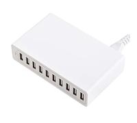 Multi-States 10-PORTS USB Charger 50W 10A Chargeur Mural Intelligent Charge Rapide pour Plusieurs Appareils (Prise UE)