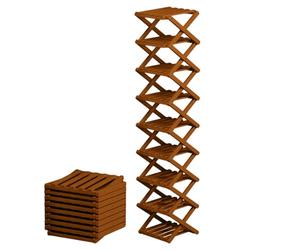 Multi-Tier Wood Shoe Rack, Foldable Footwear Organizer, 4-Tier Storage Shelf Sturdy Frame, Space Saving Shoe Holder, Home Organization with Compact Design, Apartment Accessory for Entryway Bedroom