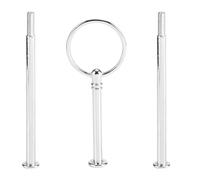 Multi-Tiers gâteau stand poignée en alliage zinc support de plaque de gâteau durable Plateau de fruits du plateau pour la fête d'anniversaire anniversaire argent or 3 niveaux (Argent rond à trois